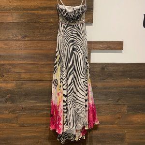 Jovani Zebra Print Strapless Prom/Event Dress